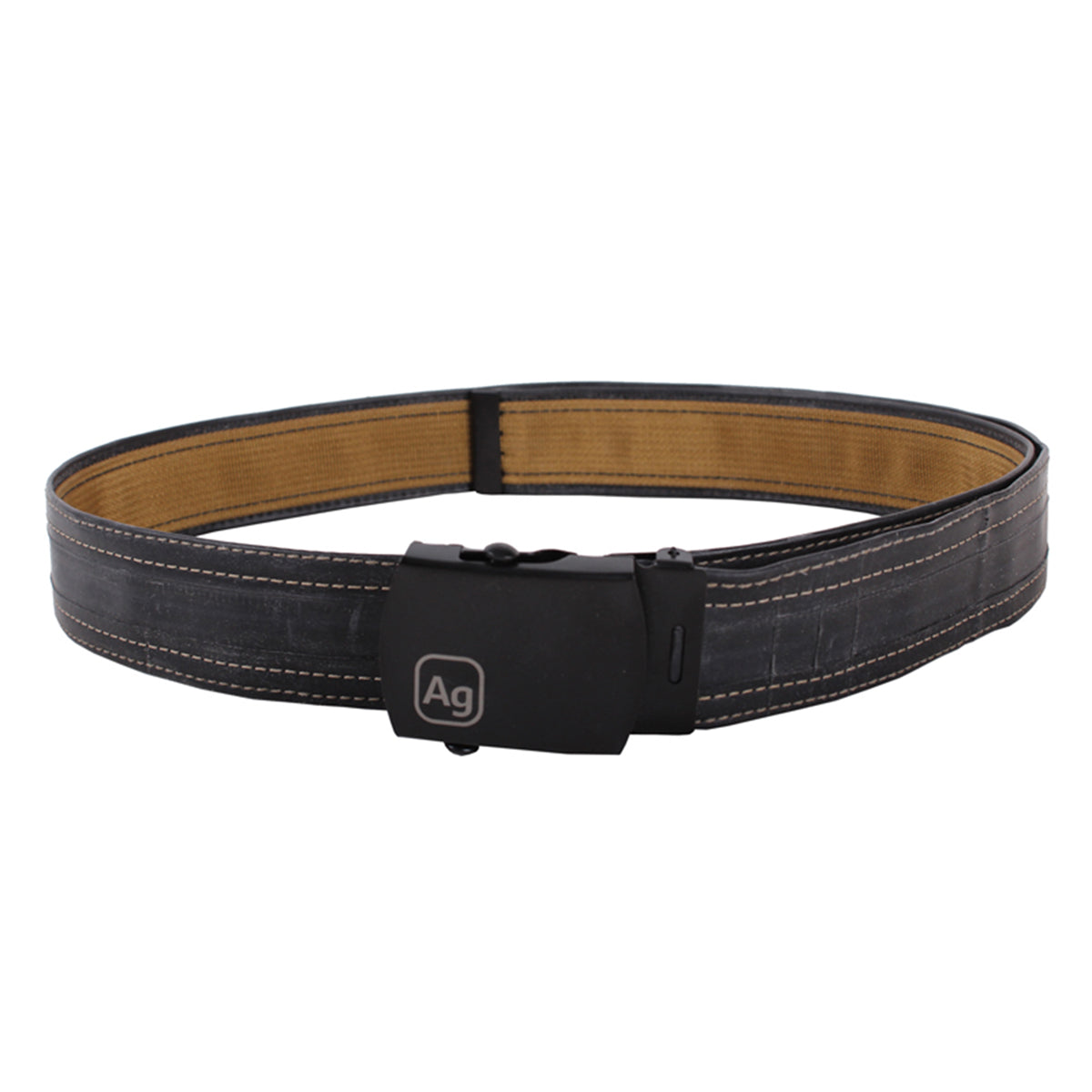 Brown Delridge Military Belt by ZEITBIKE, durable tactical belt with sturdy design and military-inspired style.