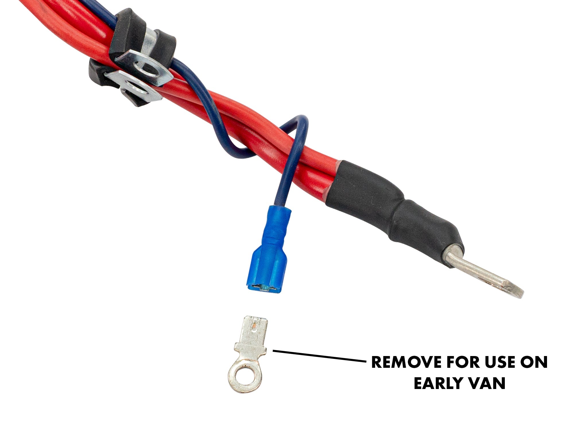 GoWesty starter to alternator wiring harness upgrade kit for early VW Vanagon, showing the complete wiring bundle for engine electrical upgrade.