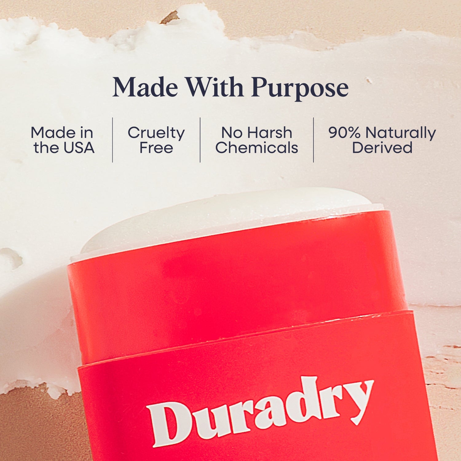 Duradry Sweat Control Duo deodorant sticks for odor and sweat protection, with natural ingredients and smooth application.
