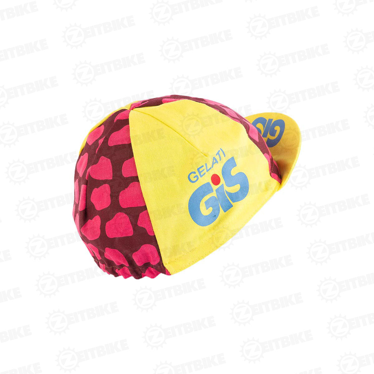 ZEITBIKE vintage cycling cap with Gis Gelati 2 design, featuring a classic style and lightweight fabric, shown from the back.