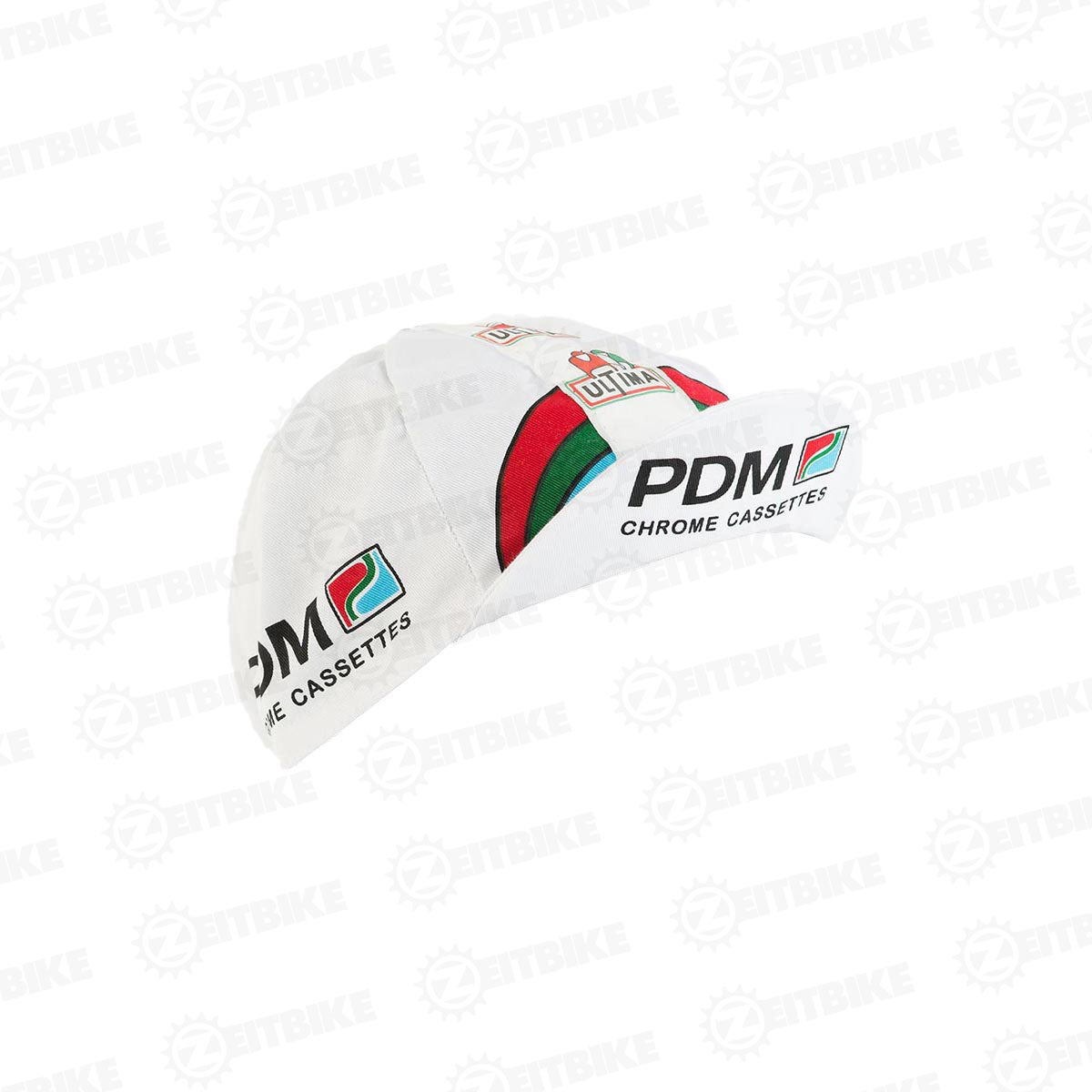 ZEITBIKE vintage cycling cap in pink with logo, shown from side view, made of lightweight fabric for style and comfort.