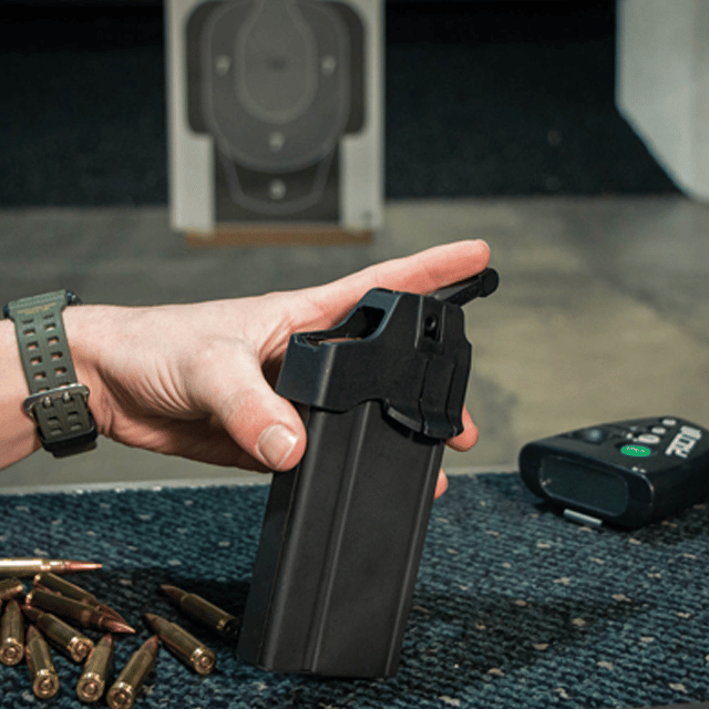 HCC Tactical LULA® Loader/Unloader AR-10B Gen II in black, designed for efficient loading and unloading of AR-10 magazines.