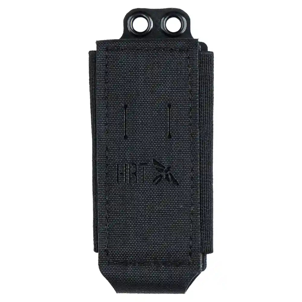 Black ARC elastic pistol pouch by HCC Tactical, designed for tactical gear storage with adjustable elastic straps for secure fit.