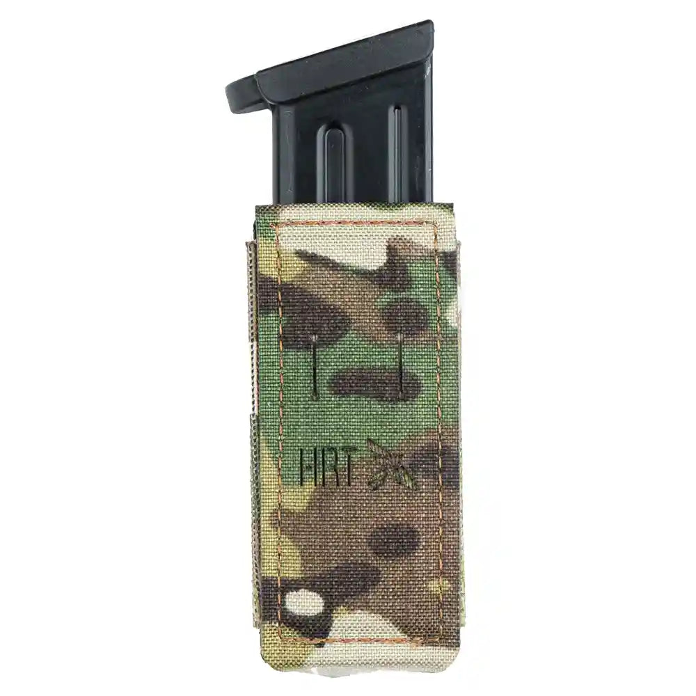 Elastic ARC Pistol Pouch from HCC Tactical, showing a close-up of the tactical gear with adjustable elastic straps.