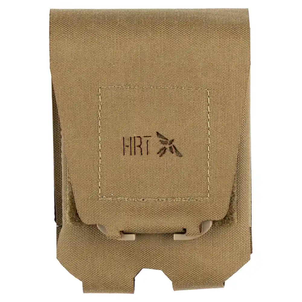Black ARC handcuff pouch by HCC Tactical, durable tactical gear with secure snap closure for police or security use.