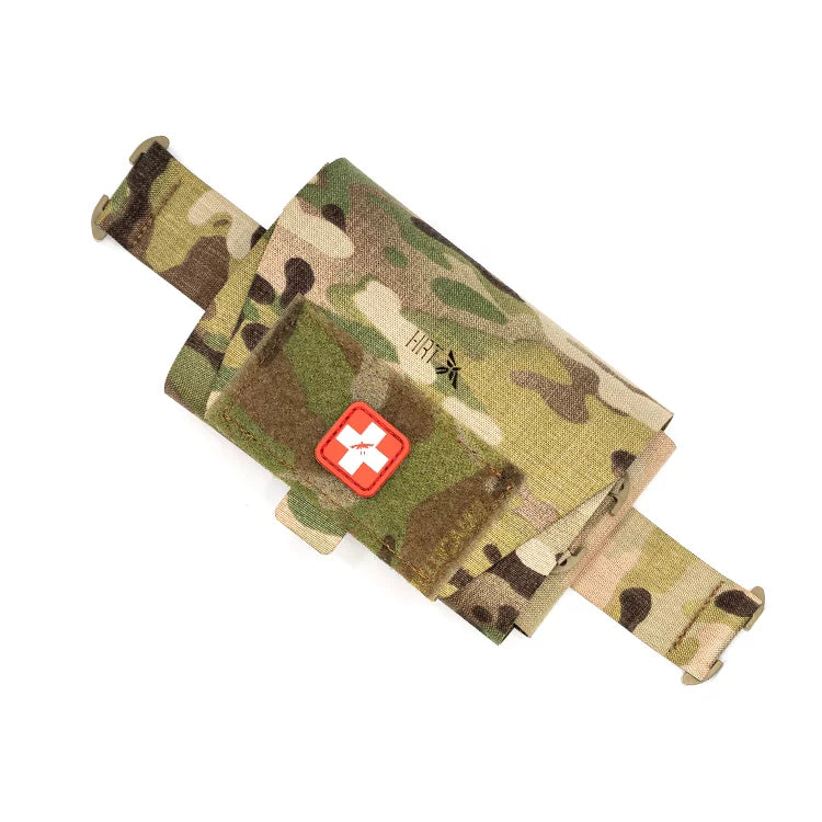 HCC Tactical ARC Medical Pouch in Multicam, featuring multiple compartments for organized first aid supplies.