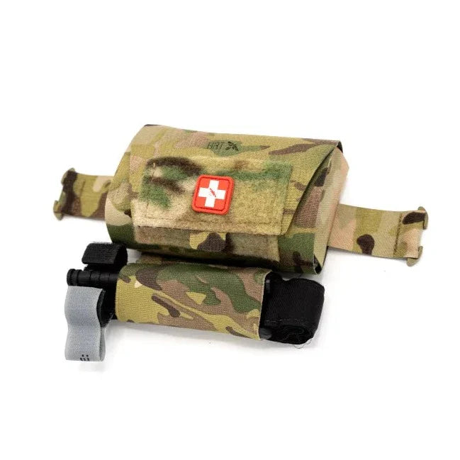 HCC Tactical ARC Medical Pouch in Multicam, featuring multiple compartments and attachment points for tactical use.