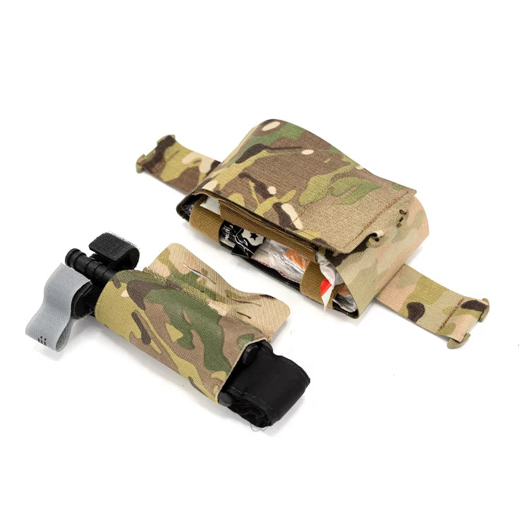 HCC Tactical ARC Medical Pouch in Multicam, featuring multiple compartments for organized tactical gear storage.