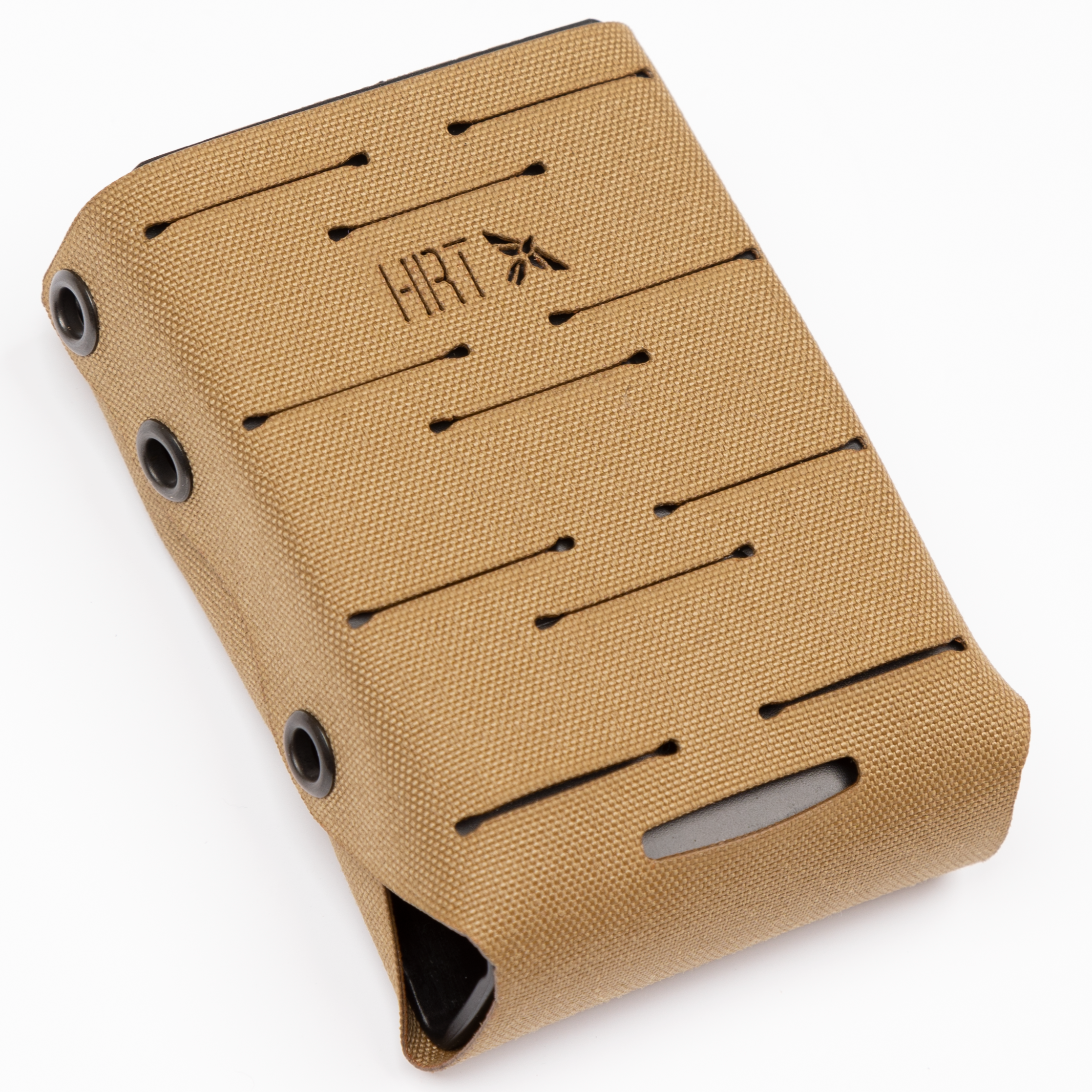 HCC Tactical AR pouches in a rigid design, showcasing tactical gear with an angled view for optimal accessibility.