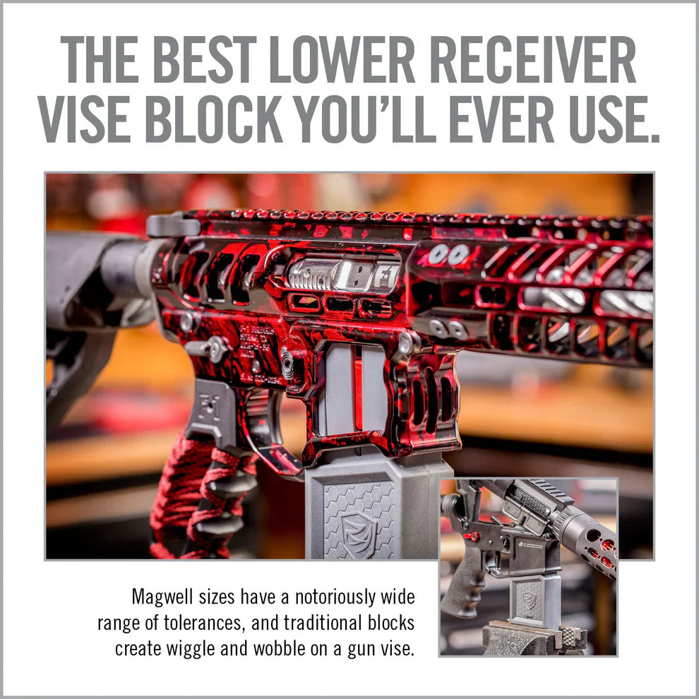 HCC Tactical Smart-Fit Vise Block Sleeve for AR10, designed for secure cleaning and maintenance of firearms.