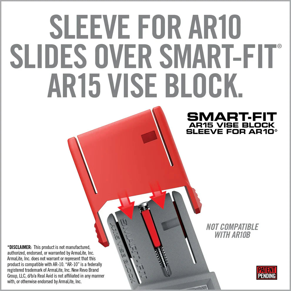 Smart-Fit® Vise Block Sleeve for AR10 by HCC Tactical, designed for secure cleaning and maintenance of firearms.