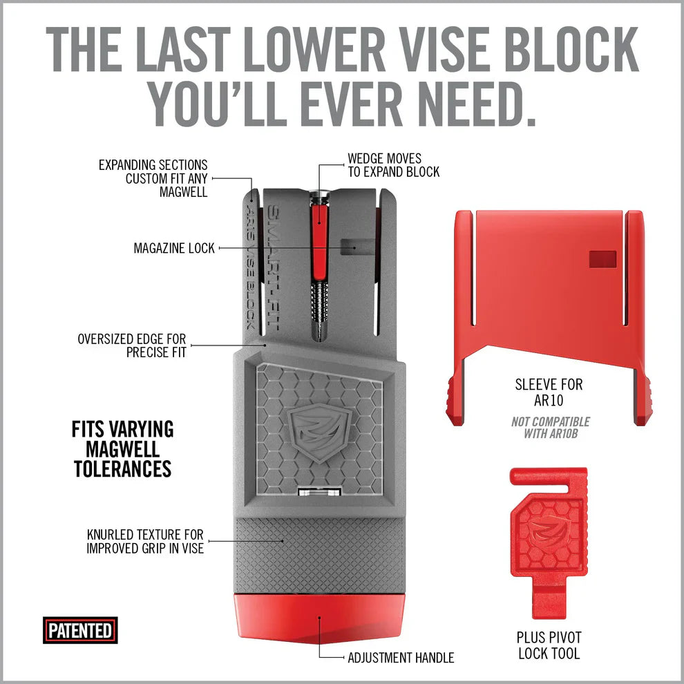 HCC Tactical Smart-Fit® Vise Block Sleeve for AR10, designed for secure cleaning and maintenance of firearms.