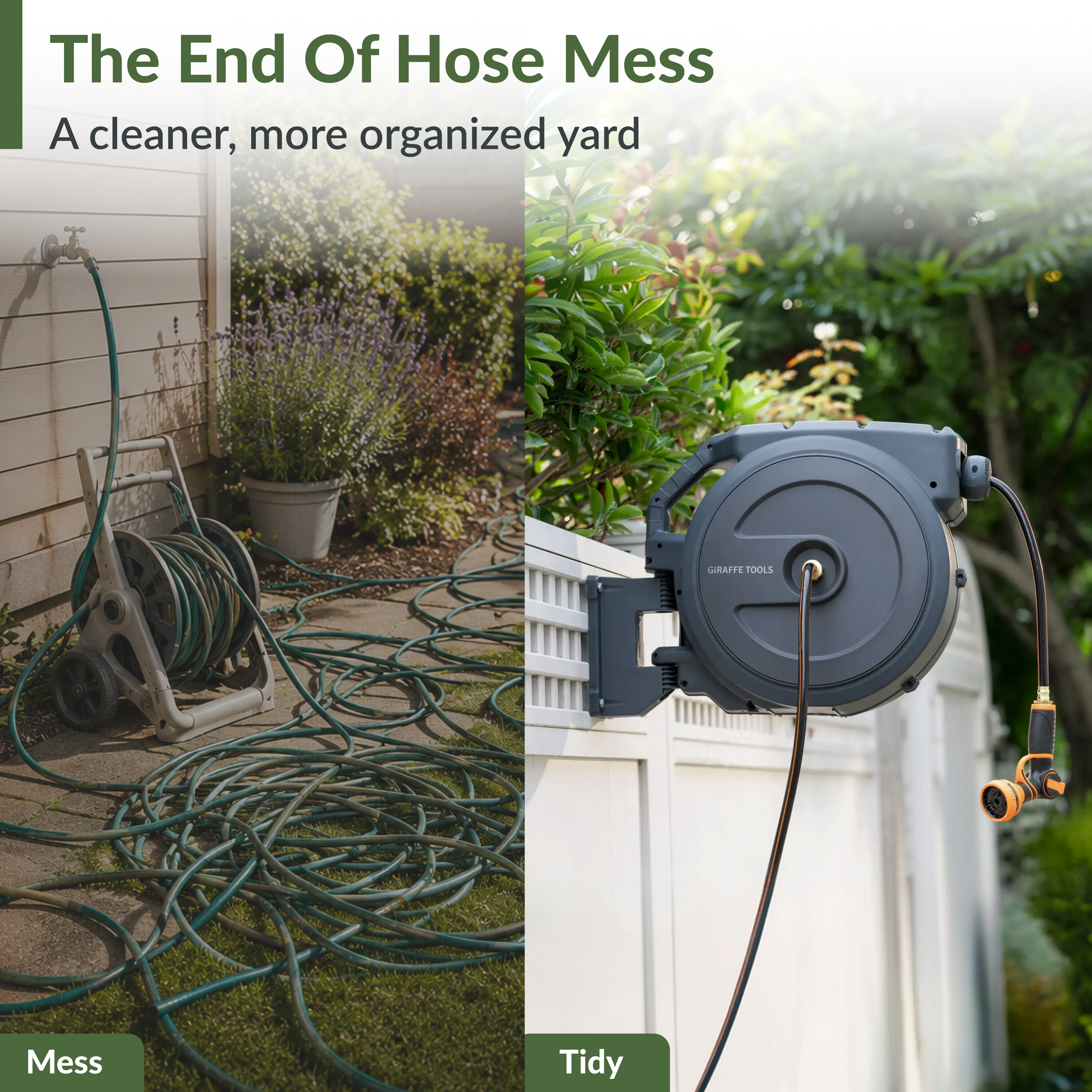Retractable Garden Hose Reel-1/2in-130ft - OVERLANDERS Outfitter