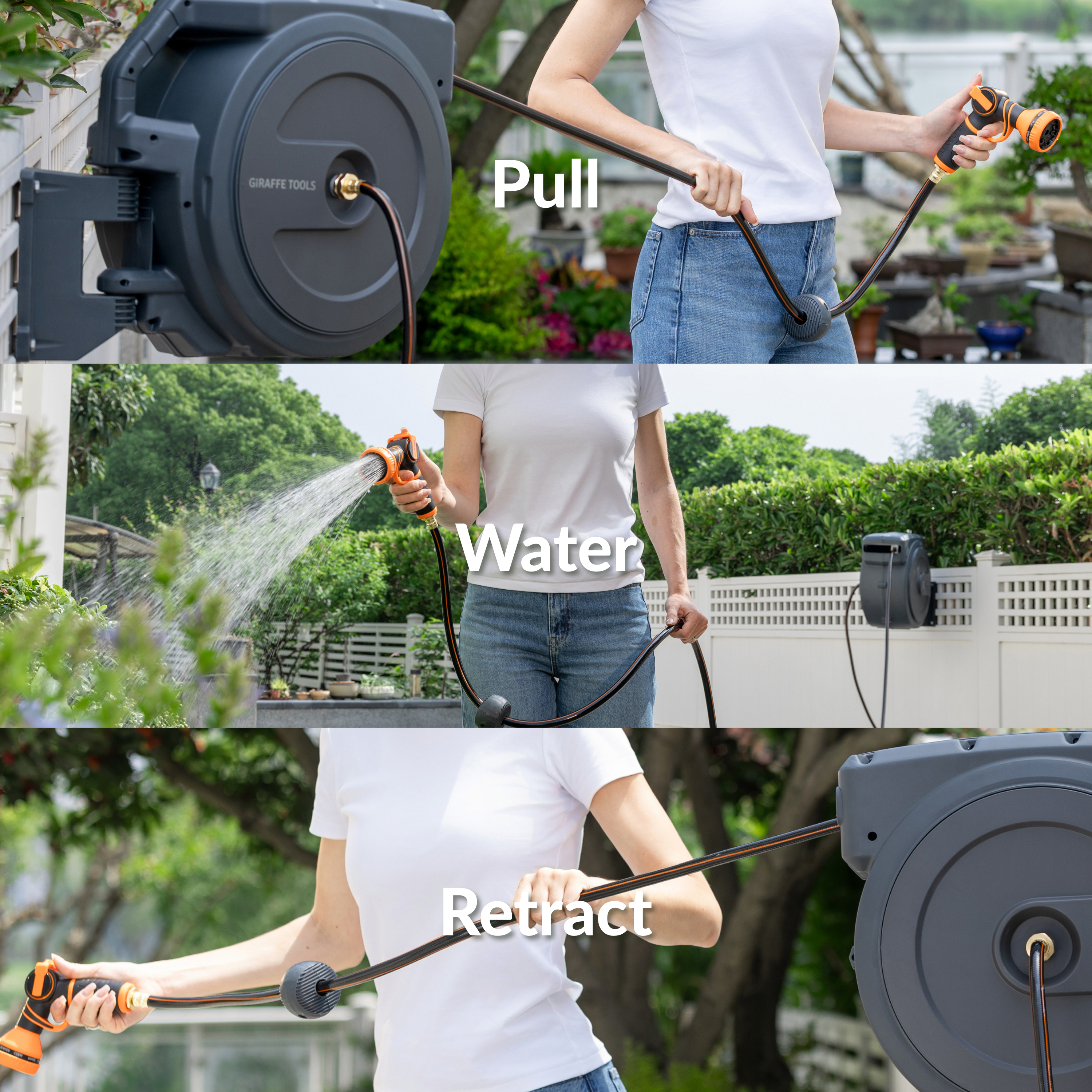 Retractable Garden Hose Reel-5/8in-90ft - OVERLANDERS Outfitter