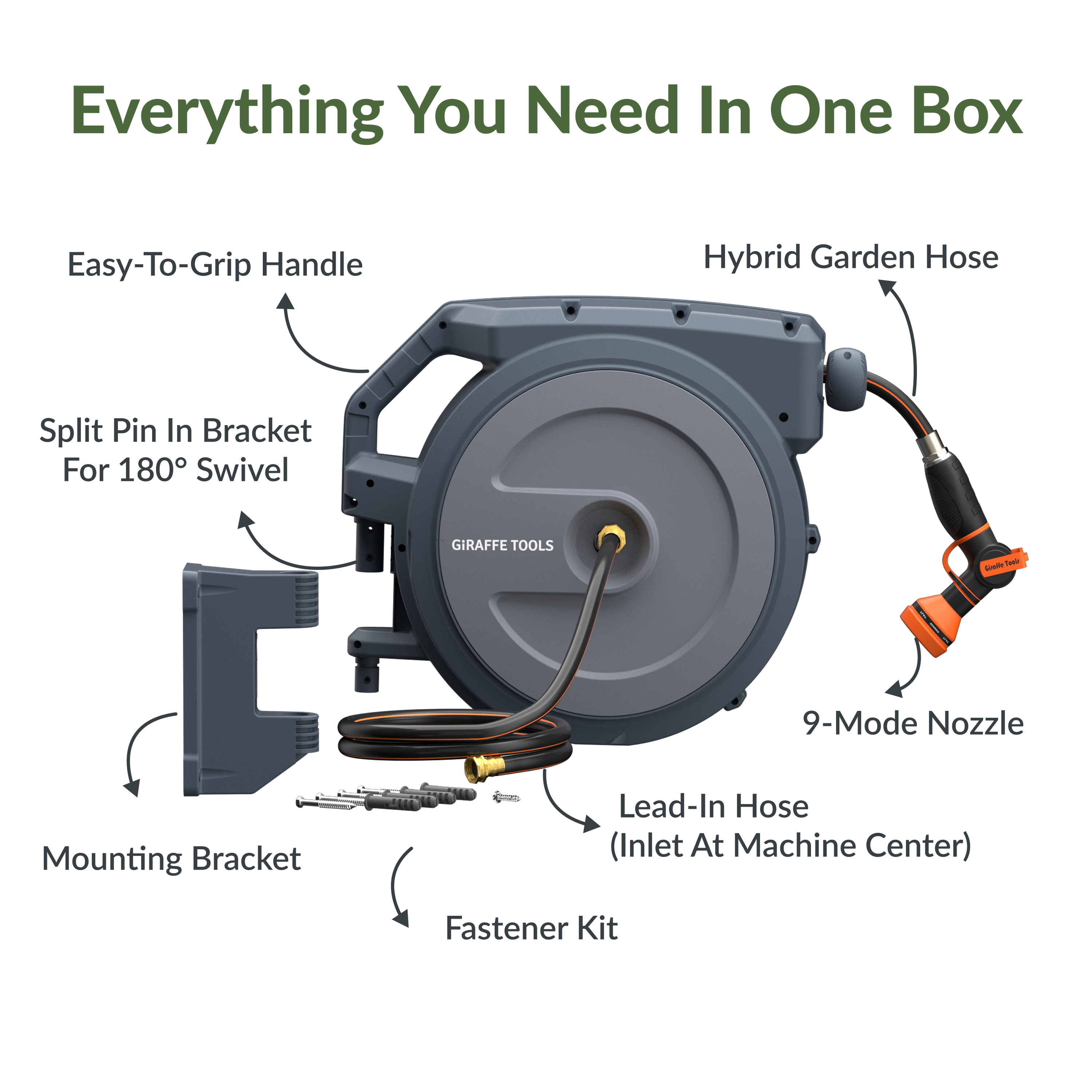 Retractable Garden Hose Reel 65ft-155ft - OVERLANDERS Outfitter