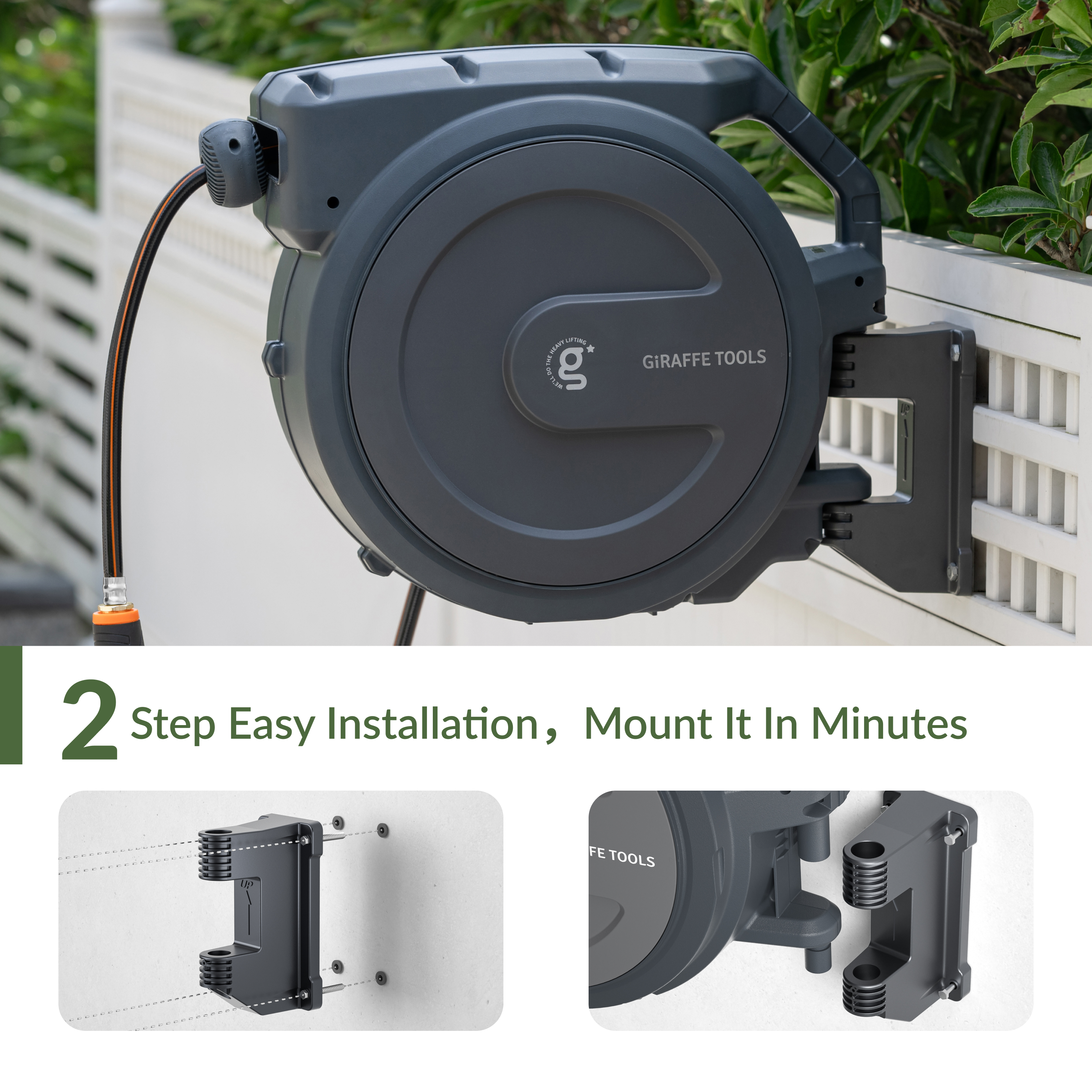 Retractable Garden Hose Reel-5/8in-90ft - OVERLANDERS Outfitter