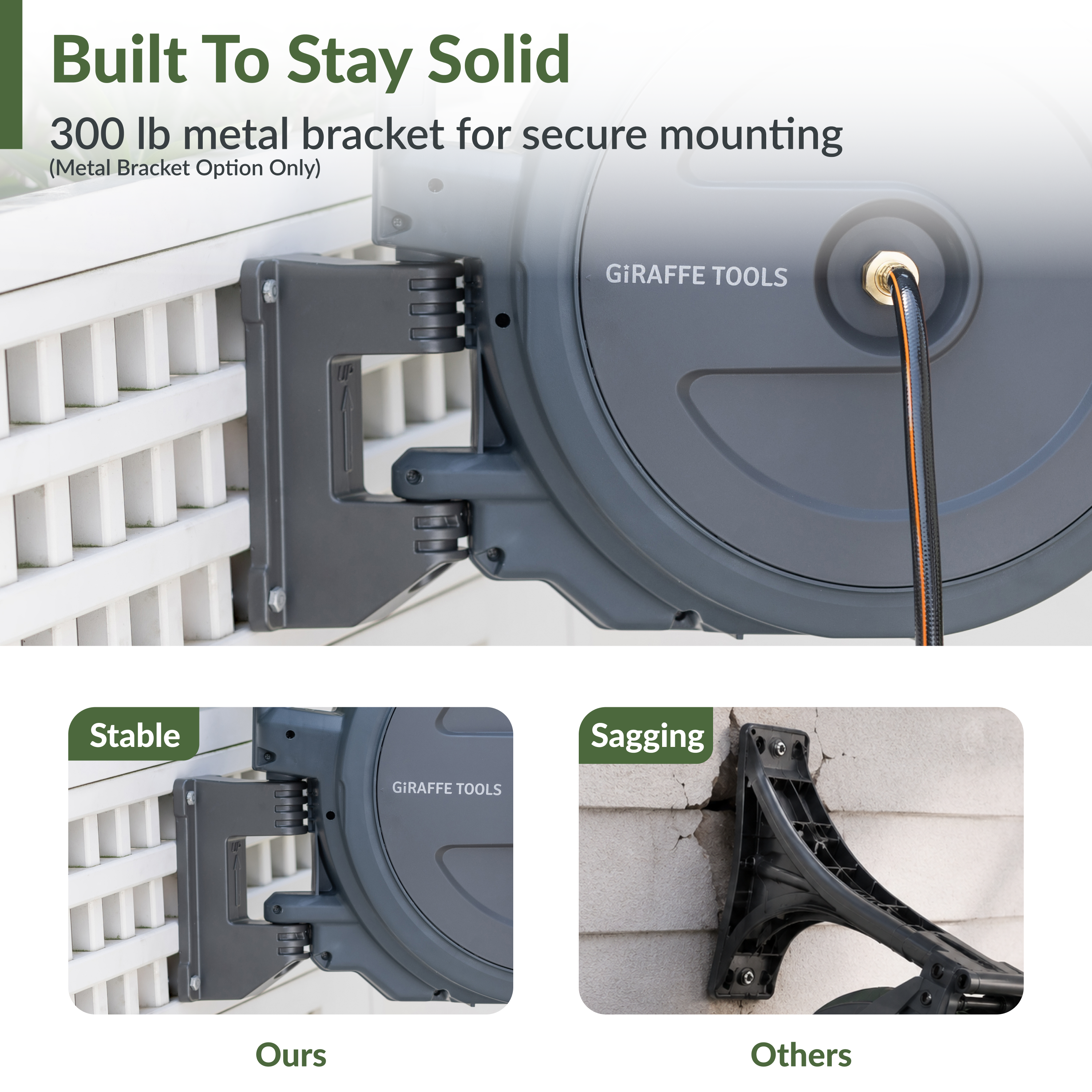 Retractable Garden Hose Reel-5/8in-90ft - OVERLANDERS Outfitter