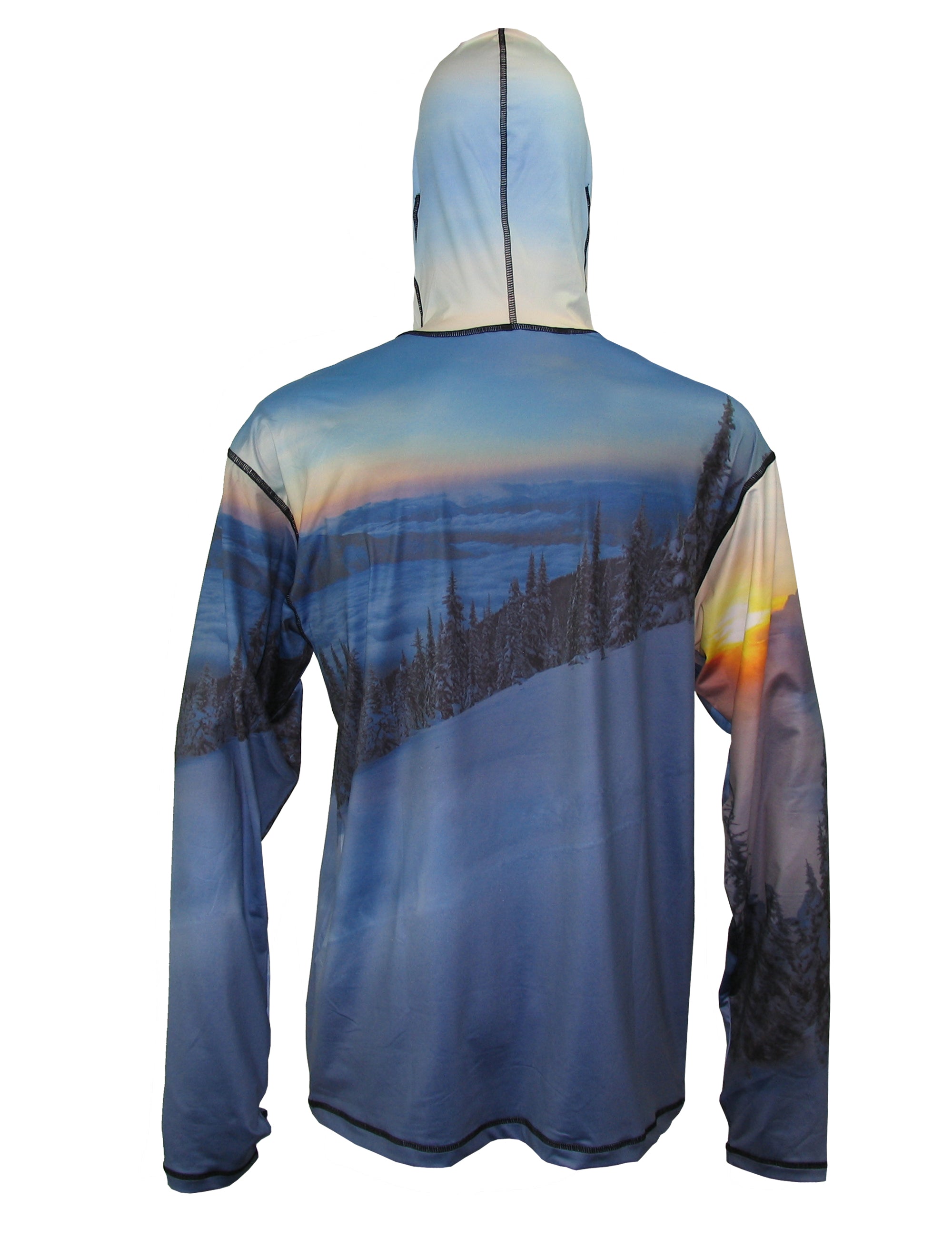 Sunpro hoodie by Cognito Brands featuring a mountain graphic and "Above The Clouds" text on the back.
