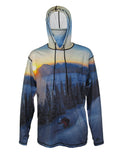 Lightweight Sunpro hoodie by Cognito Brands featuring an "Above The Clouds" mountain graphic on the front.