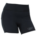 Black DSG OUTERWEAR active shorts shown from the front, featuring a comfortable fit and athletic design for sports and exercise.
