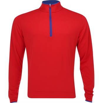 Lightweight Adidas Core quarter zip pullover in a neutral color, designed for comfortable golf clothing.