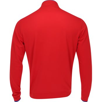 Lightweight Adidas Core quarter zip pullover in black, designed for golf, with subtle branding and a comfortable fit.
