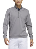Adidas Elevated Quarter-Zip Golf Pullover in black, stylish men's performance golf clothing by ParWestGolf.