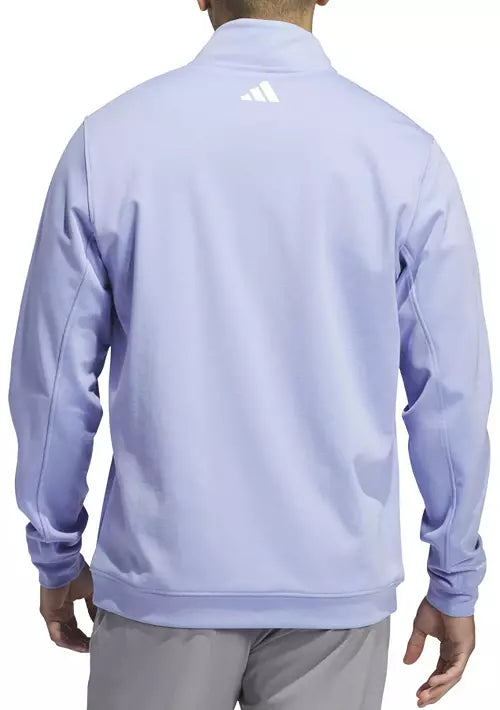 Adidas Elevated Quarter-Zip Golf Pullover in stylish athletic clothing with a quarter-zip front and sporty design.