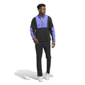 Adidas Go-To DWR Hybrid 1/2 Zip Sweatshirt, a sporty men's clothing item with a half-zip design and water-repellent fabric.