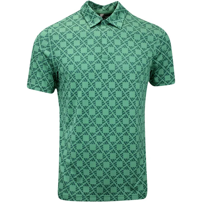 Adidas Golf TOUR Heat.RDY jacquard polo shirt in blue, featuring a classic fit and breathable fabric for optimal performance.