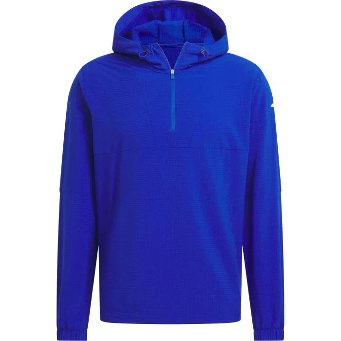 Adidas Ultimate365 Anorak golf hoodie in black, lightweight waterproof jacket with hood, designed for golf, by ParWestGolf.