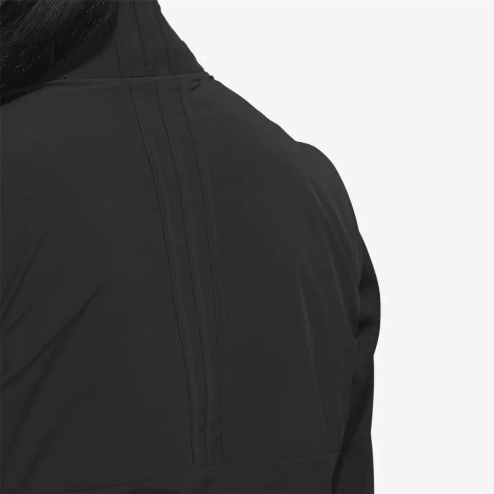 Adidas Women's Ultimate365 Tour Frostguard full zip golf jacket in navy with white accents, designed for weather protection and comfort.