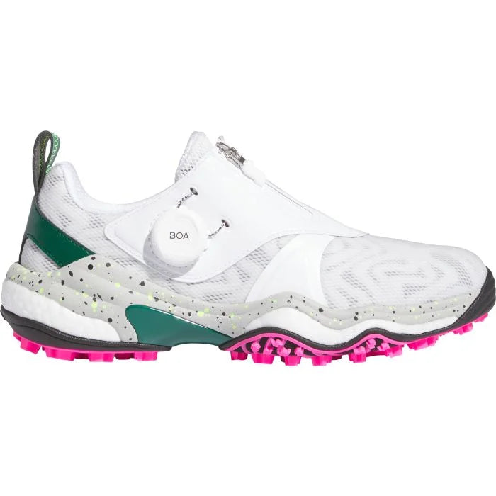 Adidas women's Codechaos BOA 25 golf shoes with sleek design and lace-up closure, suitable for women golfers.