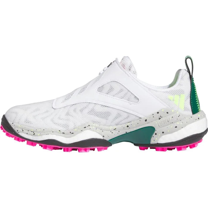 Adidas women's Codechaos BOA 25 golf shoes with breathable design and sporty style, suitable for women golfers.