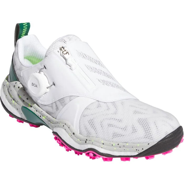 Adidas women's Codechaos BOA 25 golf shoes with sporty design and lace-up closure, ideal for active female golfers.