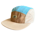 Crushable 5-Panel Camper Hat - Tan/Teal - OVERLANDERS Outfitter