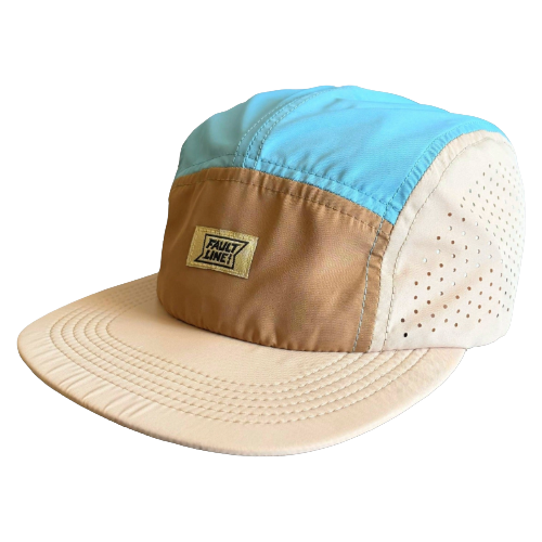 Crushable 5-Panel Camper Hat - Tan/Teal - OVERLANDERS Outfitter