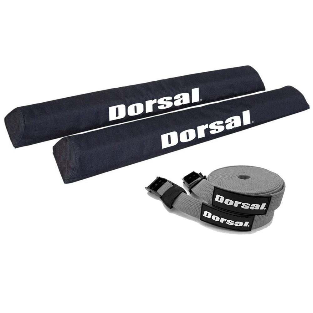 DORSAL Aero Roof Rack Pads with 15 ft Surf Straps - Pack of 4 for Car Surfboard Kayak SUP Long - OVERLANDERS Outfitter
