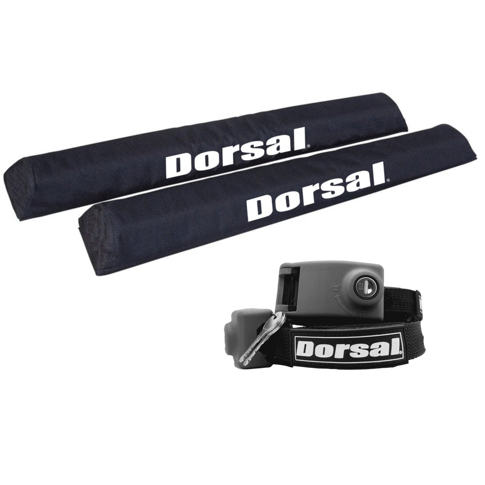 DORSAL Aero Roof Rack Pads 28 Inch Wide with Locking Straps - Pack of 4 for Car Surfboard Kayak SUP Long - OVERLANDERS Outfitter