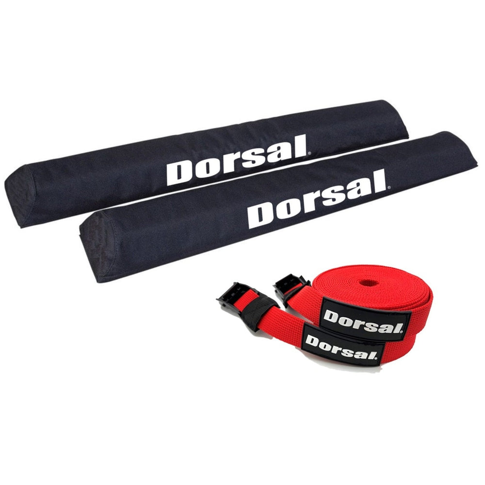 DORSAL Aero Roof Rack Pads with 15 ft Surf Straps - Pack of 4 for Car Surfboard Kayak SUP Long - OVERLANDERS Outfitter