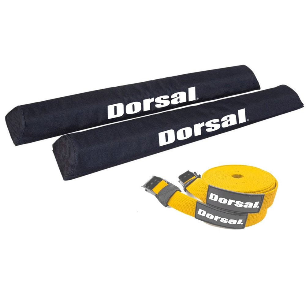DORSAL Aero Roof Rack Pads with 15 ft Surf Straps - Pack of 4 for Car Surfboard Kayak SUP Long - OVERLANDERS Outfitter