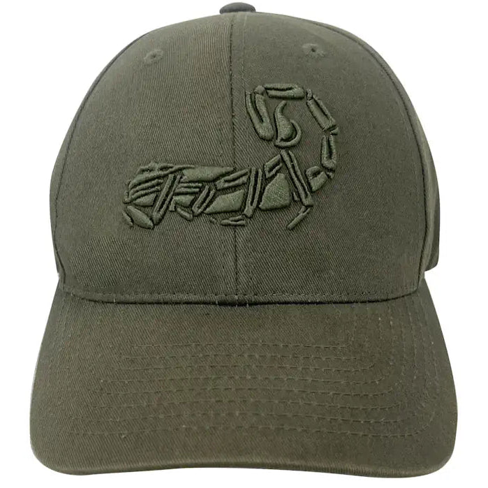 HCC Tactical Scorpion Logo Hat, adjustable baseball cap with embroidered scorpion logo on front, in a tactical style.