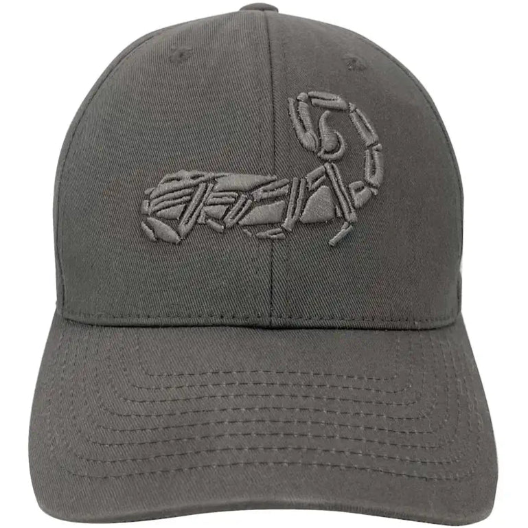 HCC Tactical Scorpion Logo hat featuring a front view with adjustable strap and embroidered scorpion logo on khaki fabric.