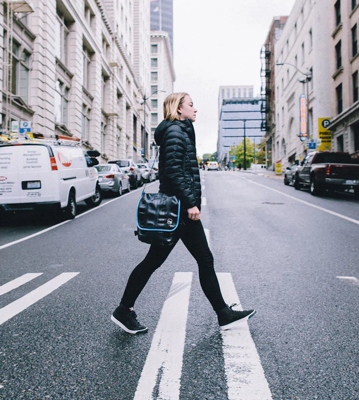 Alchemy Goods Haversack satchel made from recycled bike tubes, vegan, durable, with adjustable strap, made in the USA.