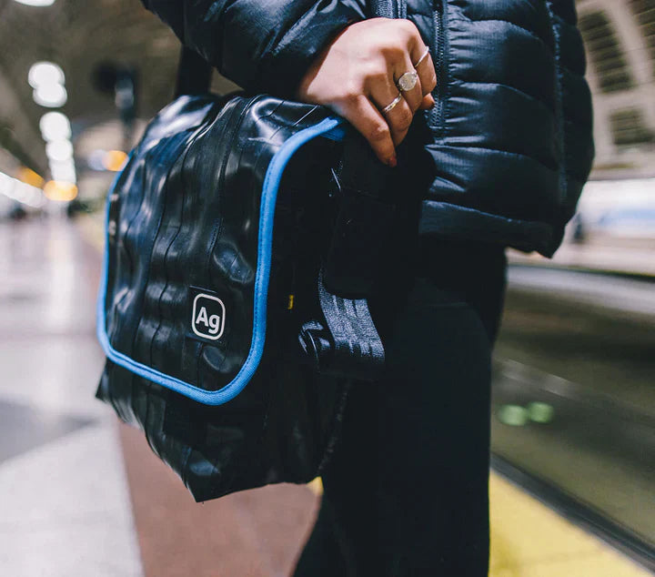Alchemy Goods Haversack satchel bag by ZEITBIKE made from recycled upcycled bike tubes, vegan-friendly, USA-made.