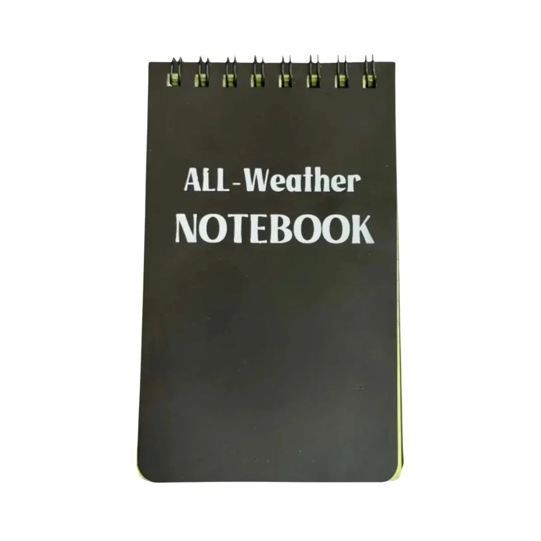 Recycled Firefighter all-weather notebook with durable cover, ready for outdoor writing in any conditions.