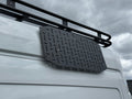 Alpine Van Works LLC Alpaca Cargo Plate for Transit van exterior component, durable aluminum cargo protection plate.