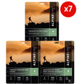 AlpineAire 7-day vegetarian emergency food bundle with 21 pouches, stored in a sturdy food and water storage kit.