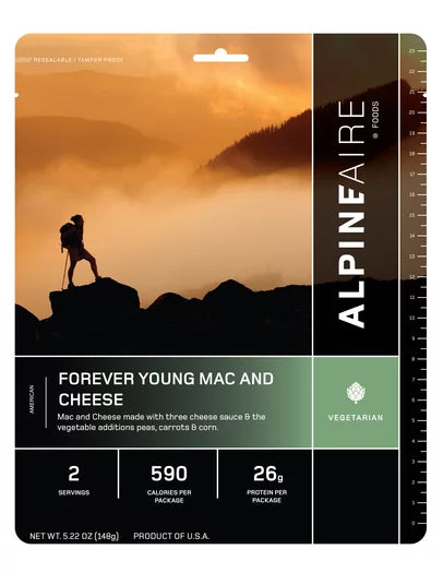 AlpineAire Forever Young Mac and Cheese | Vegetarian Cook-in-Pouch Meal - OVERLANDERS Outfitter