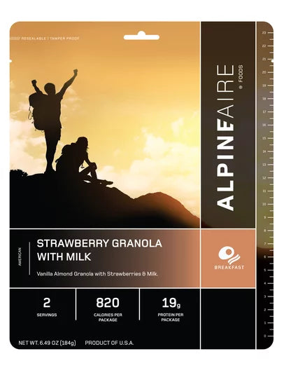 AlpineAire Strawberry Granola with Milk | No-Cook Breakfast Meal - OVERLANDERS Outfitter